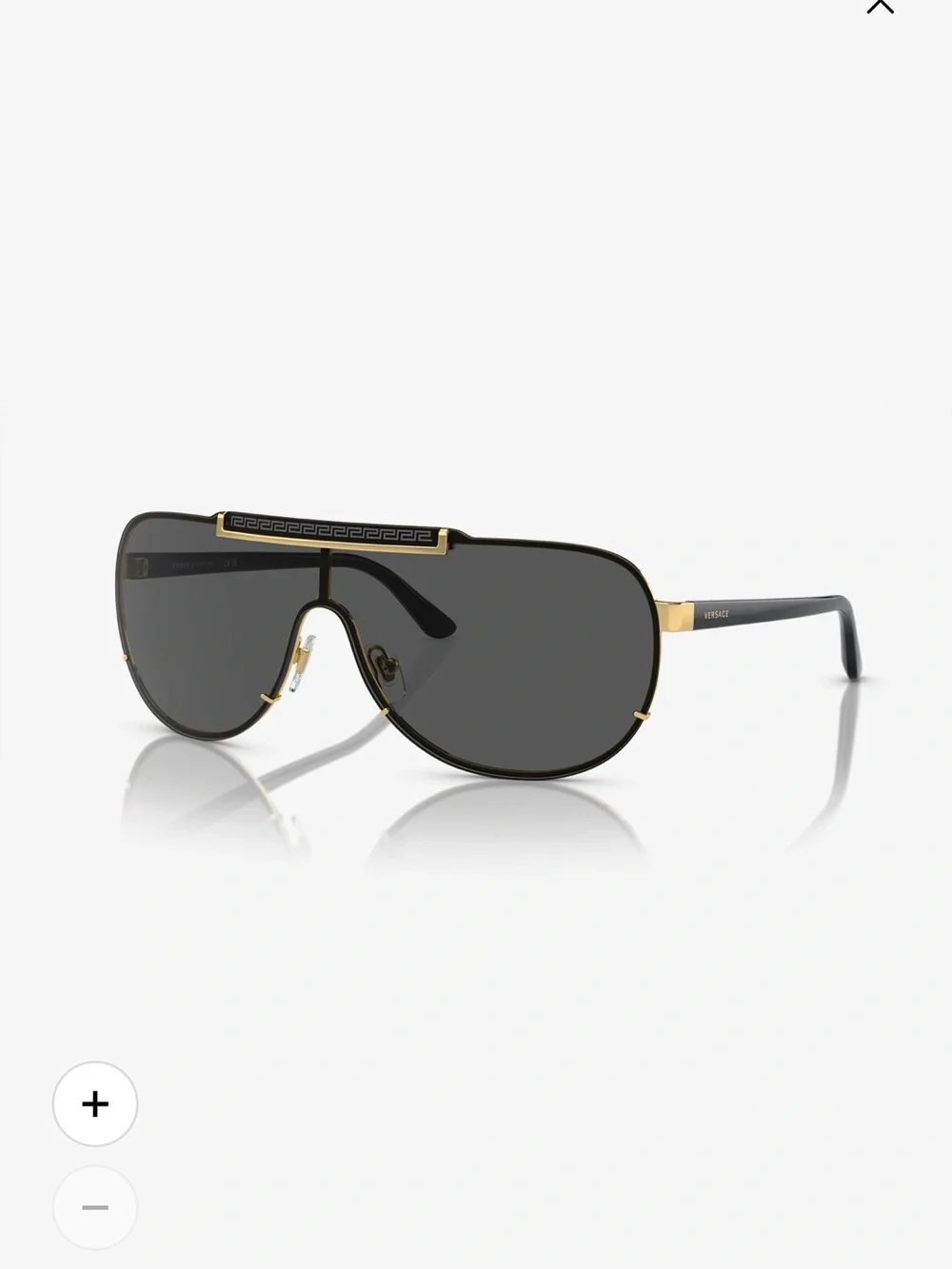 Versace MENS WOMENS Unisex Gold and Black Shield Sunglasses VE2140